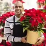 Red colored indoor plants