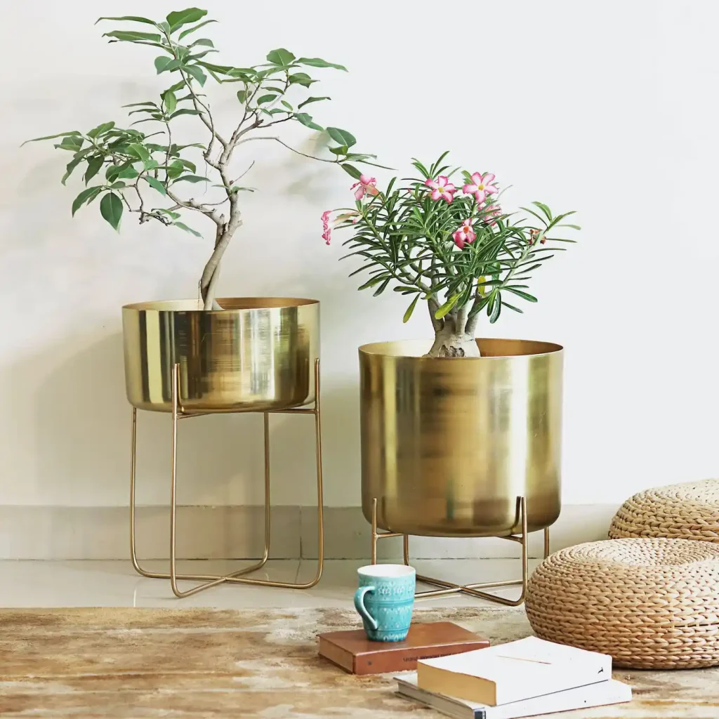 brass plant pot-colorful planting pots