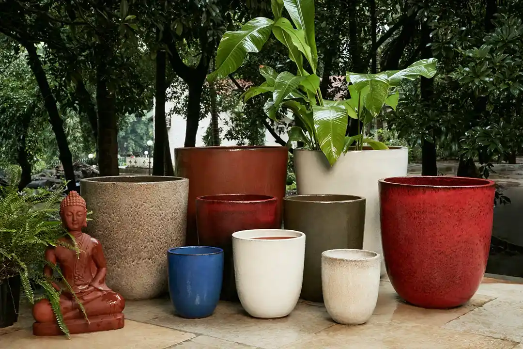 ceramic glazed plant pots